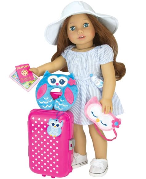 american girl doll 7 piece travel suitcase and accessory set the doll boutique