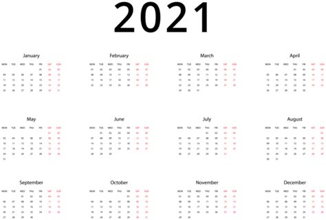 Calendar 2021 Year Png Transparent Image Download Size 600x407px