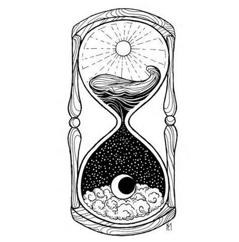 Universal Hourglass Moon Tattoo Hourglass Tattoo Black And White