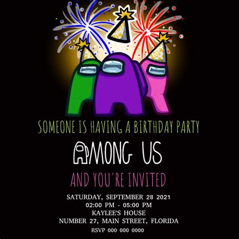 Among Us Party Invitations