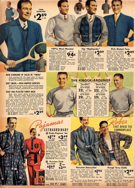 Sears And Roebuck Spring And Summer 1938 193 Vintage Mens Fashion Old