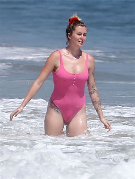 Ireland Baldwin In A Pink Swimsuit At The Beach In Malibu 07202020