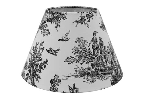 Black And White Toile 12 Inch Empire Lamp Shade With Matching Harp And