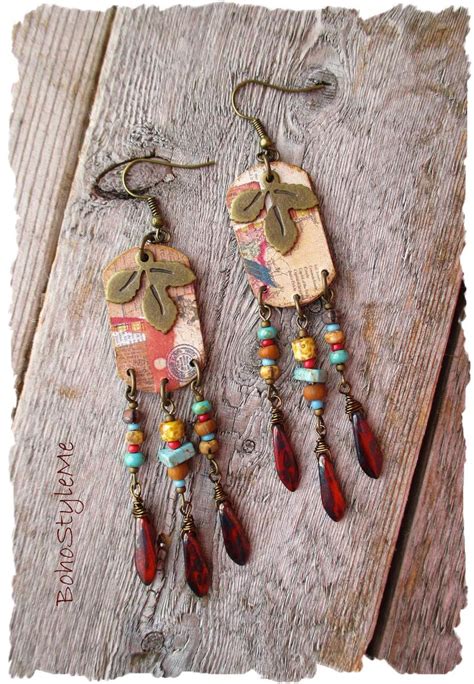 Rustic Boho Tribal Earrings Bohemian Earrings Bohostyleme Etsy