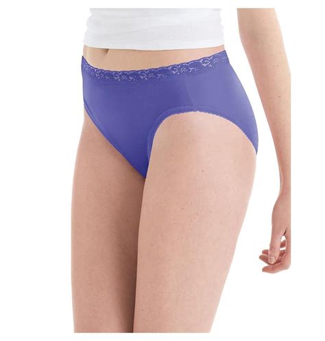 Hanes Womens Nylon Hi Cut Panties 6 Pack