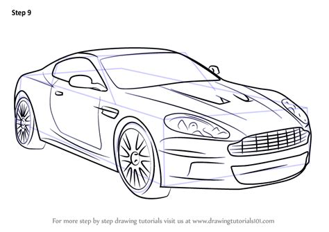 Learn How To Draw Aston Martin Db9 Sports Cars Step By Step Drawing