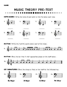 It looks at music literature as highly organized tonal designs. Music Theory Pre-Test PDF Download Junior High and High School | TpT