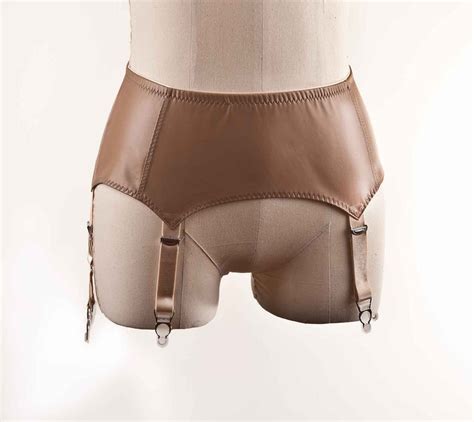 Tan Color Faux Leather Garter Belt Suspender Belt With 6 Etsy