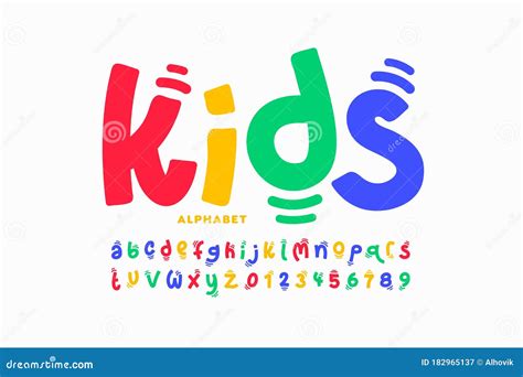 Kids Style Colorful Font Stock Vector Illustration Of Display 182965137