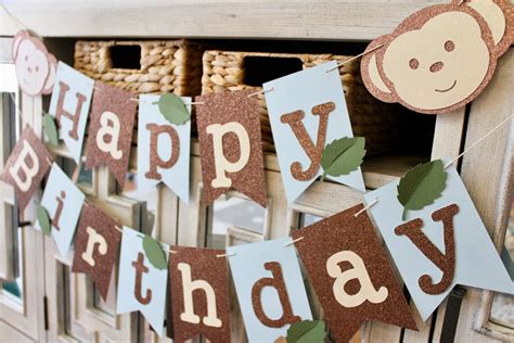 Monkey Birthday Party Monkey Birthday Decorations Monkey Etsy