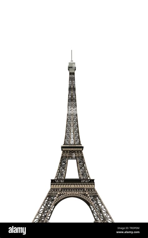 Eiffel Tower Isolated On White Background 3d Illustration Stock Photo