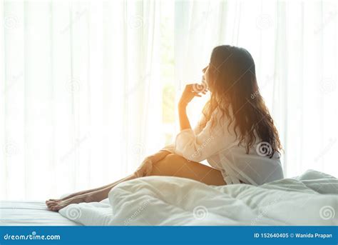 Again Woman Relax In Bed Stock Image Image Of Indoor