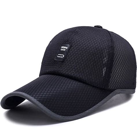 Summer Breathable Mesh Baseball Cap Quick Drying Hats For Men Blue Gray