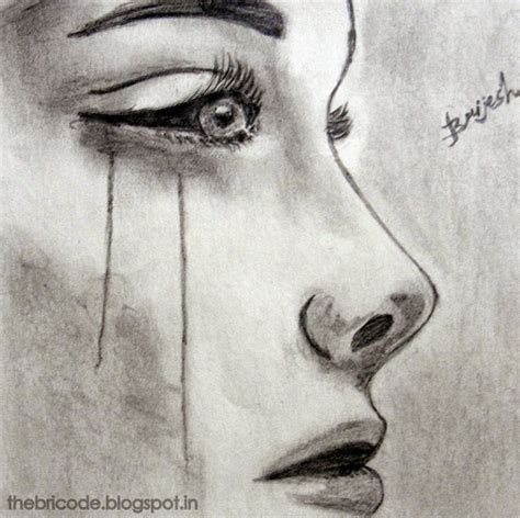 How To Draw A Sad Girl Crying Color And Drawing Images And Photos Finder