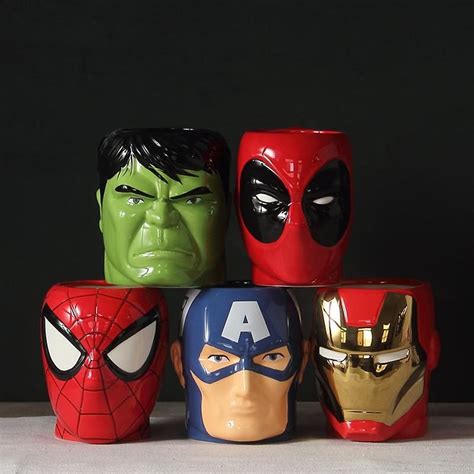 superhero ceramic mug marvel mug batman spiderman ceramic mugs