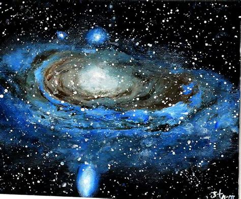 Galaxy Acrylic Painting Andromeda Galaxy Original Acrylic Painting On