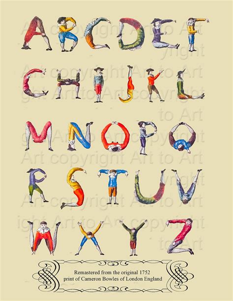 Vintage Alphabet Wall Art Poster Digital Image 273 You Print Etsy