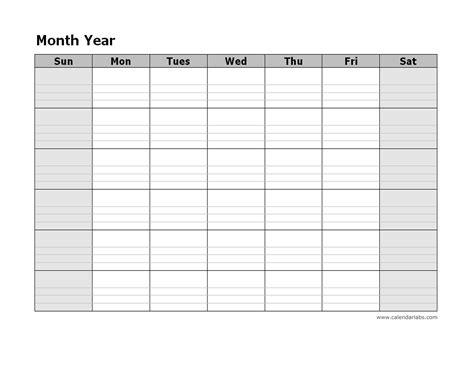 Monthly Calendar Printable Template - prntbl.concejomunicipaldechinu.gov.co