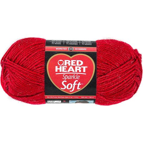 Red Heart Sparkle Soft Yarn Really Red