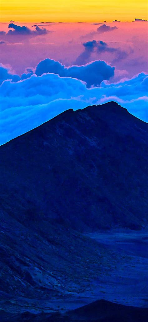 Iphone Pro Wallpaper Mountains Twilight Dawn Haleakal Hawaii Sunset