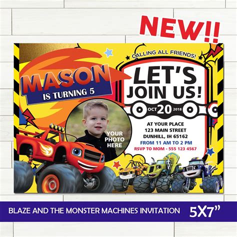Each blaze monster machines party ideas picture links to the pin we found on pinterest, so feel free to give these pinners. blaze and the monster machine invitation, blaze and the ...