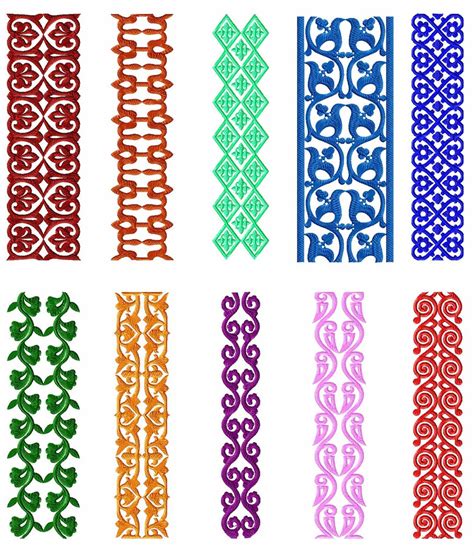Borders 10 Machine Embroidery Designs Set For Large Hoop Machine