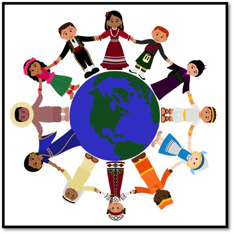 Page 2 Multicultural Friendship Globe Art Border Graphics For