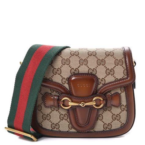 Gucci Monogram Small Lady Web Shoulder Bag Brown 342560