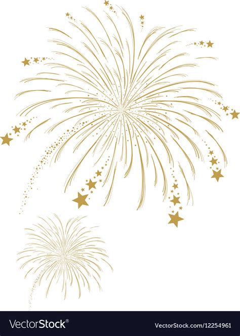 Gold Firework On White Background Royalty Free Vector Image