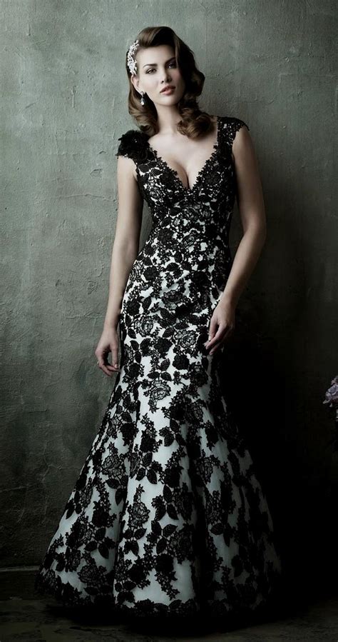 Https://tommynaija.com/wedding/black And White Lace Wedding Dress