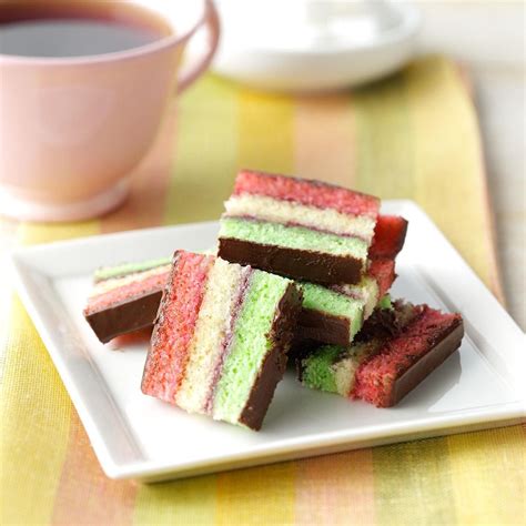 10with a sharp knife, trim the edges. Italian Rainbow Cookies Recipe | Taste of Home