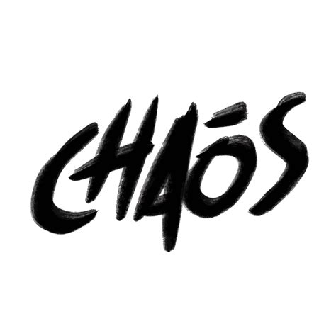 Chaos Word Text Illustration Hand Drawn For Sticker And Design Element