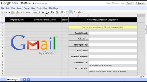 Gmail Mail Merge Tutorial Youtube
