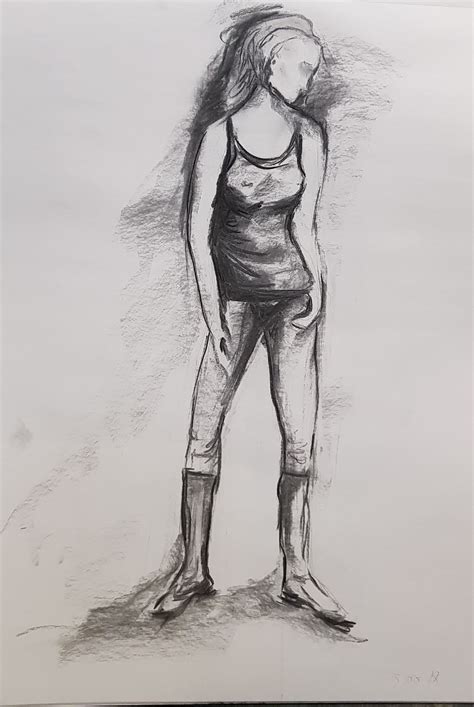 Figure Study With Charcoal Figure Study Art Humanoid Sketch