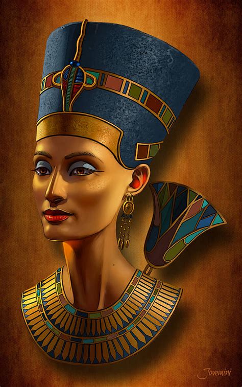 Nefertiti Egyptian Queen On Papyrus Painting By Jovemini J Fine Art