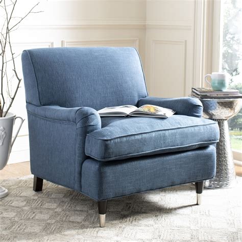 With a design that is both distinctive and down to earth, our accent chair delivers traditional charm with a hint of modern flair. Navy Linen Armchair | Accent Chairs - Safavieh.com