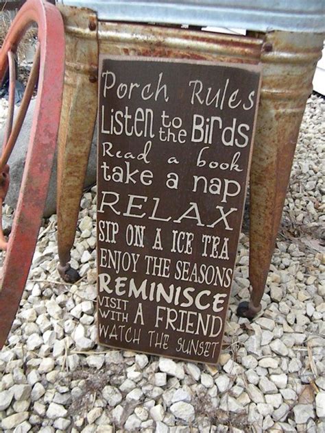 Vintage Style Porch Deck Patio Rules Typography Word By Wildoaks