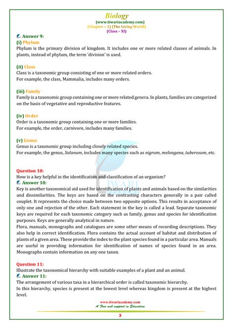 NCERT Solutions For Class 11 Biology Chapter 1 The Living World