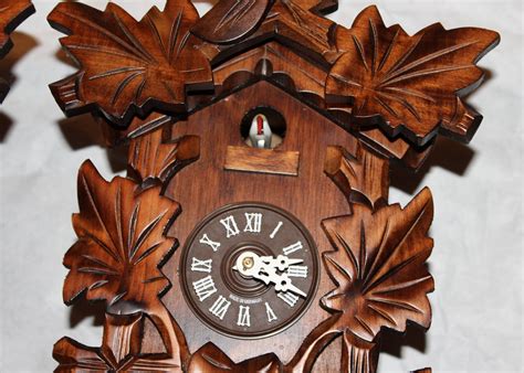 Pair Of German Wooden Cuckoo Clocks Ebth