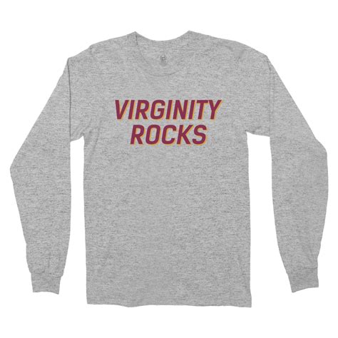 Virginity Rocks Long Sleeve Heather Grey | Cotton long sleeve shirt, Long sleeve, Long sleeve shirts