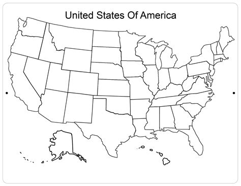 Usa Map With States Black And White