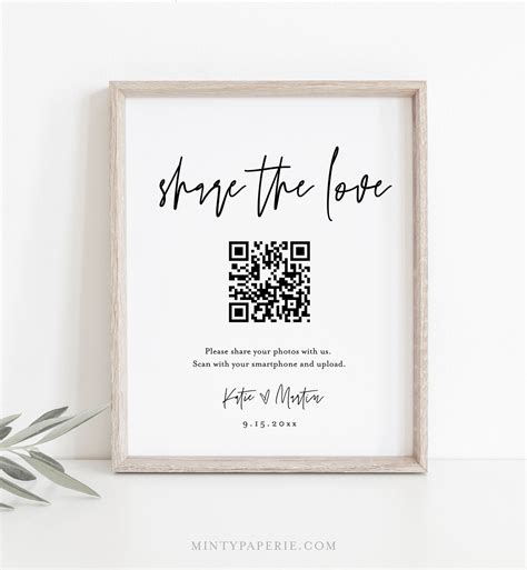 Share The Love Qr Code Sign Photo Album Share Qr Code Photo Sharing