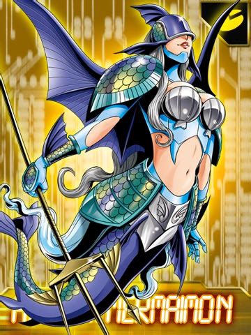 Ancientmermaimon Digimon Digimon Collectors Silver Hair Lowres Official Art Girl Armor