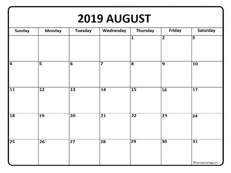 Stunning August 2019 Calendar Template Excel Company Yearly Budget Free