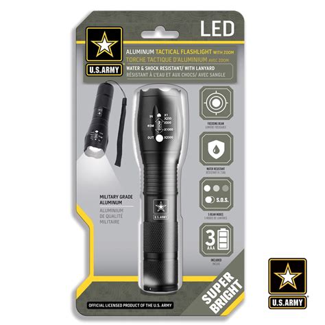 Us Army Tactical Aluminum Flashlight With Zoom Cj Global Inc