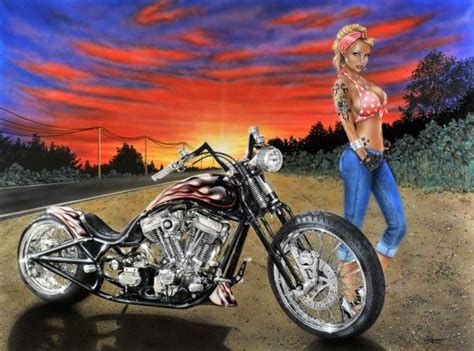 image detail for 15 girl and bike pin up harley davidson dessin à la main harley davidson