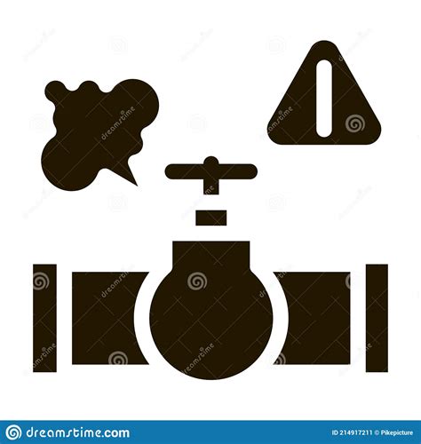 Gas Pipe Break Icon Vector Glyph Illustration Stock Vector