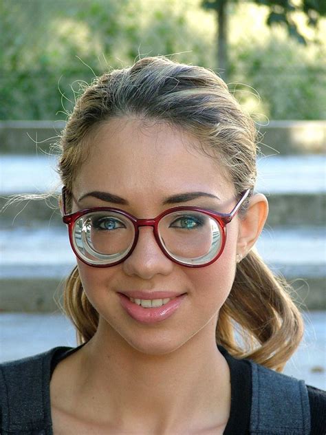 Blandi Cute Girl With Big Round Strong Glasses Glasses Girls With