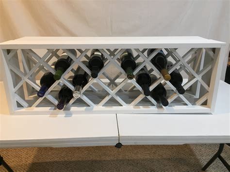 Best lattice wine rack diy from how to build a lattice wine rack over the refrigerator. Diamond lattice wine rack | Wine rack, Wood wine racks, Rack design