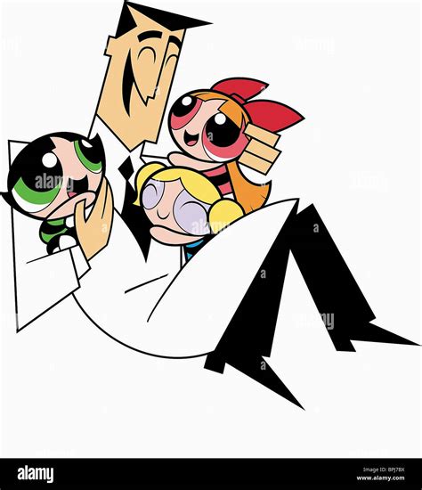 Buttercup Professor Utonium Bubbles And Blossom The Powerpuff Girls Stock